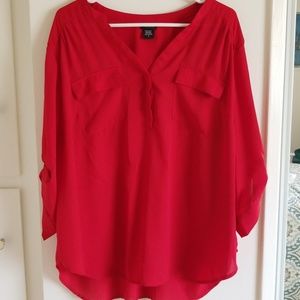 Plus Size Torrid Red Pullover Blouse